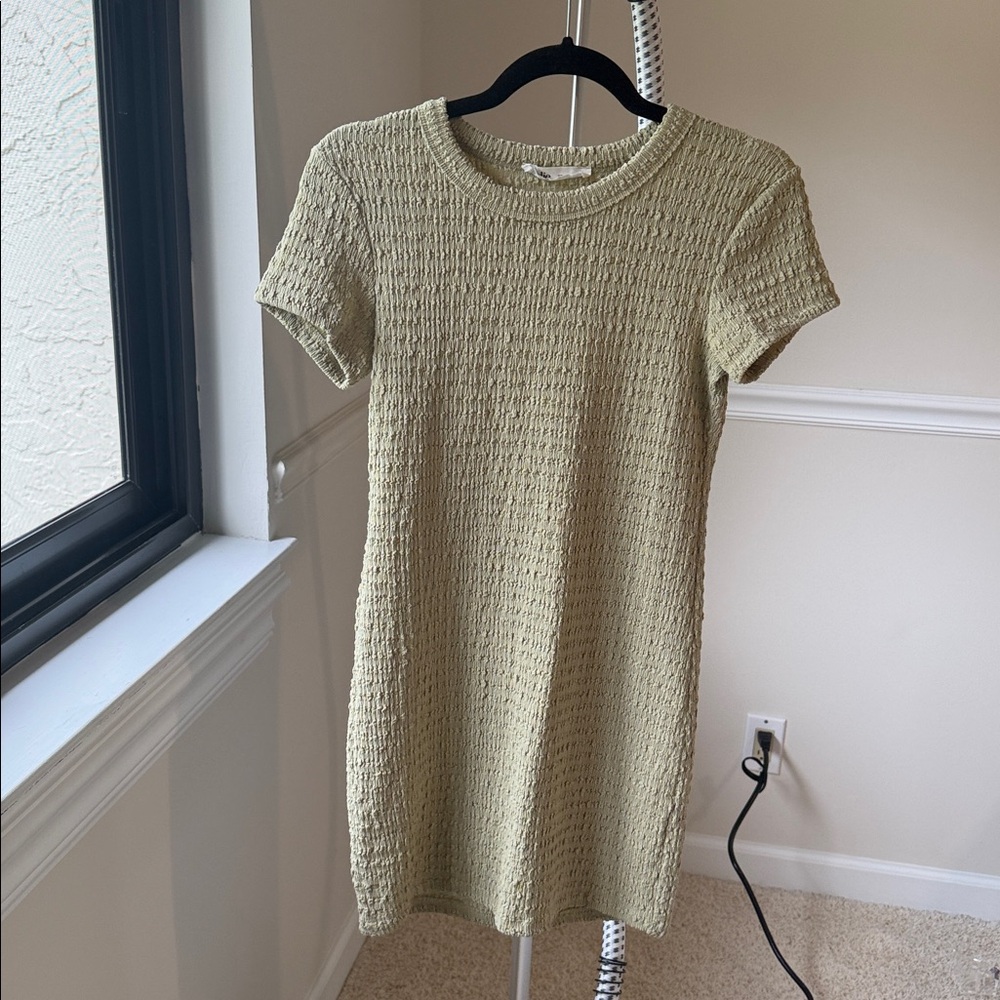 Green mini summer dress